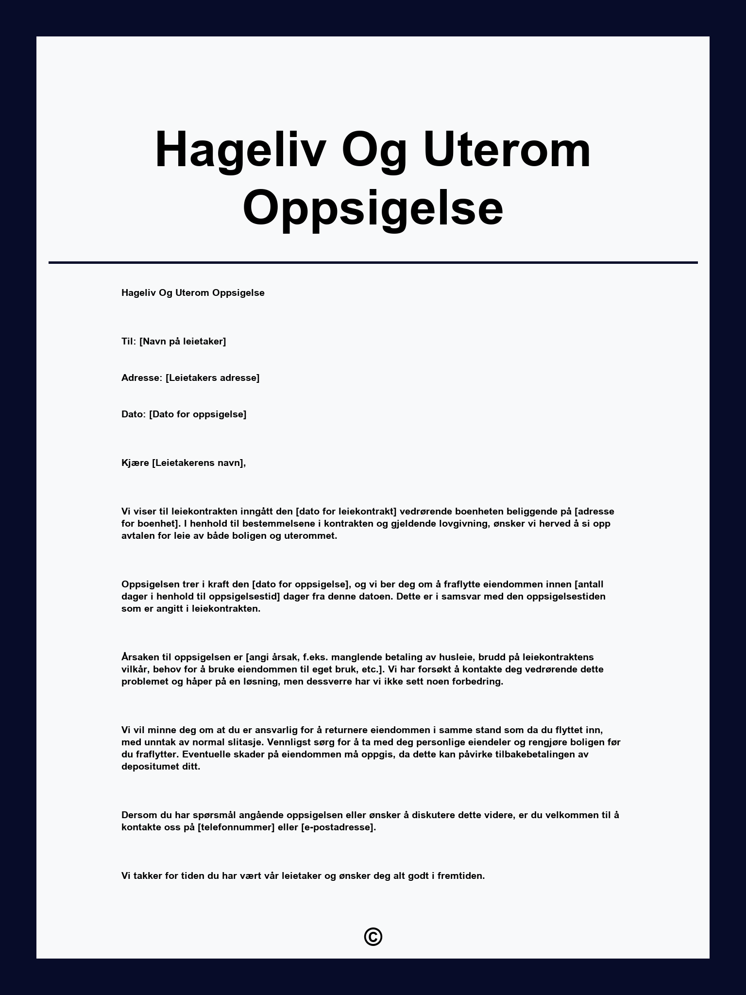 Hageliv Og Uterom Oppsigelse