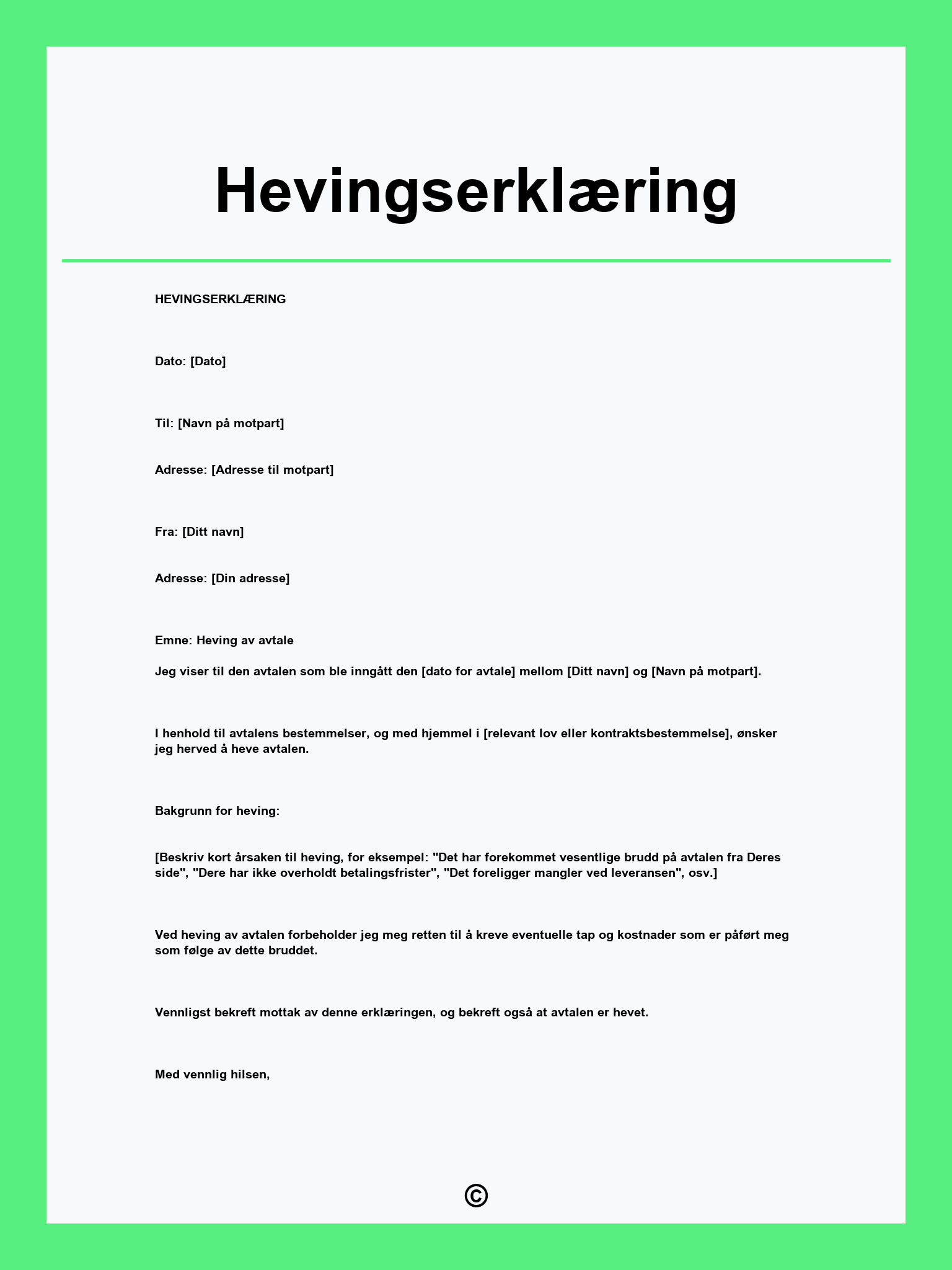Hevingserklæring