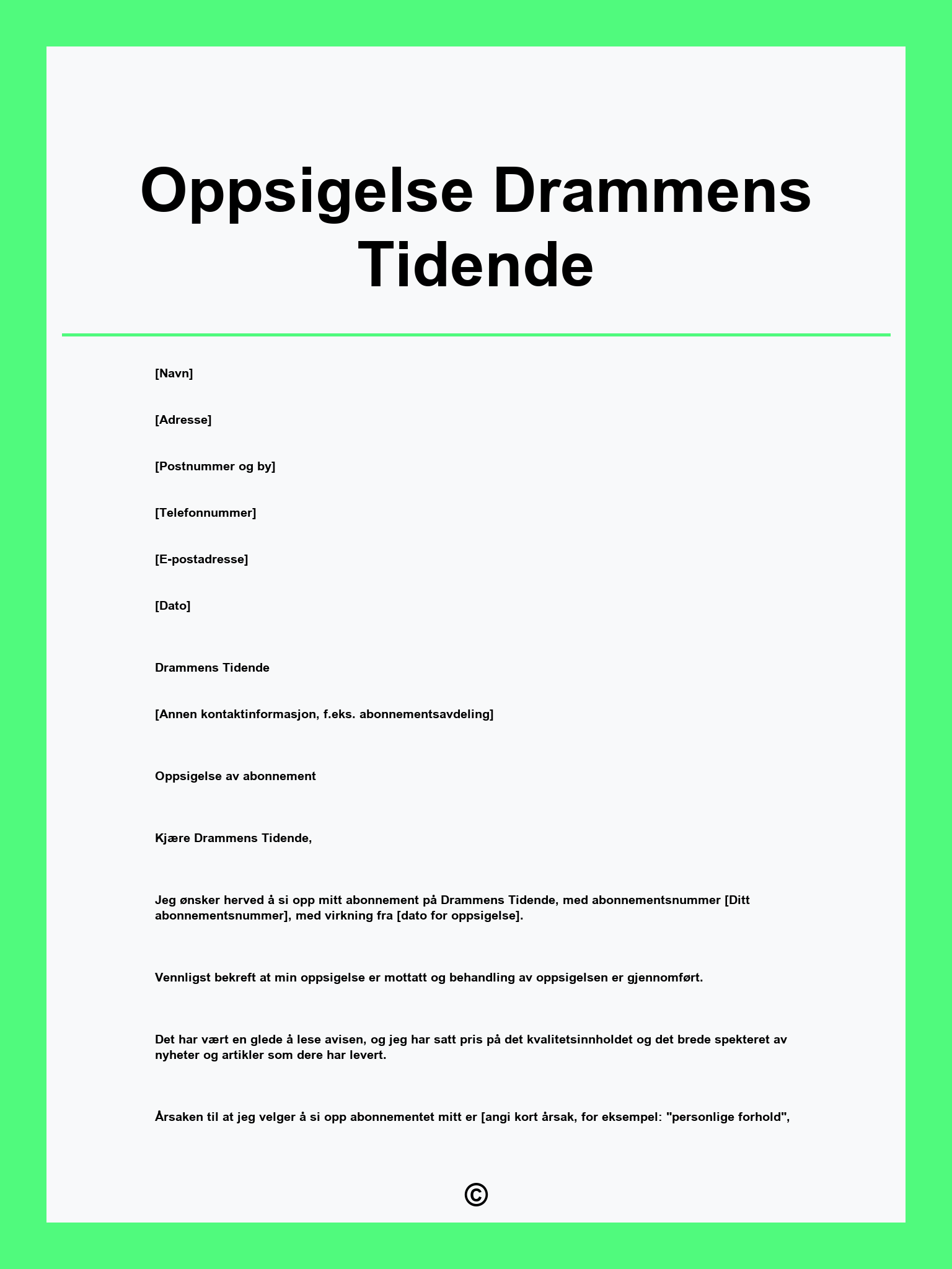Oppsigelse Drammens Tidende
